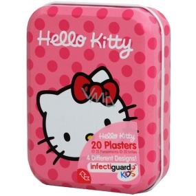 Hello Kitty Náplasti 20 kusů 4 druhy v kovové krabičce