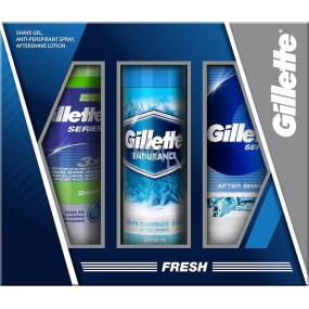Gillette Series Arctic Ice voda po holení 100 ml + Arctic Ice antiperspirant sprej 150 ml + Series Sensitive gel na holení 200 ml, kosmetická sada pro muže