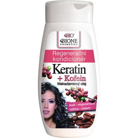 Bione Cosmetics Keratin & Kofein regenerační kondicionér pro všechny typy vlasů 250 ml