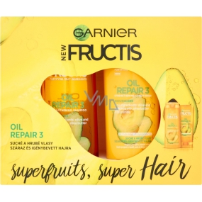 Garnier Fructis Oil Repair 3 posilující šampon pro suché a hrubé vlasy 250 ml + balzám na vlasy 200 ml, kosmetická sada