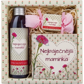 Bohemia Gifts Pro maminku sprchový gel 200 ml + ručně vyráběné mýdlo 30 g + dekorační kachlík 10 x 10 cm, kosmetická sada