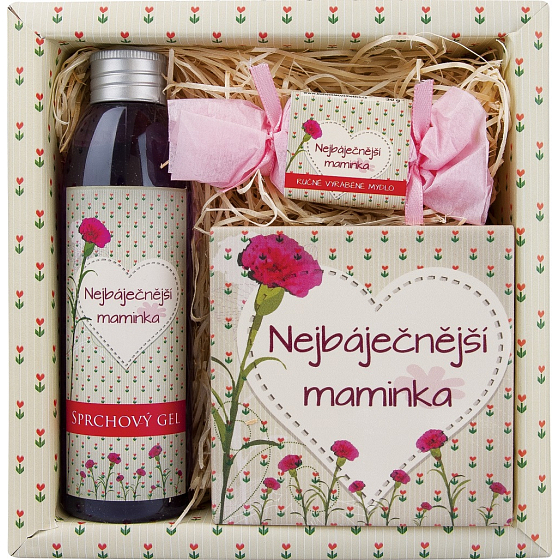 Bohemia Gifts Pro maminku sprchový gel 200 ml + ručně vyráběné mýdlo 30 g + dekorační kachlík 10 x 10 cm, kosmetická sada