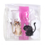 Albi Original Cestovní sada lahviček 3 x 80 ml + 2 nádobky + Kočka pouzdro - 15 cm x 15 cm x 4,5 cm