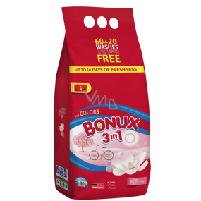 Bonux Color Pure Magnolia 3v1 prací prášek na barevné prádlo 60 + 20 dávek 6 kg