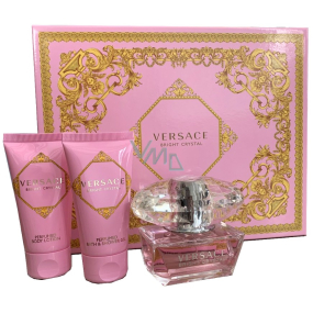 Versace Bright Crystal toaletní voda pro ženy 50 ml + tělové mléko 50 ml + sprchový gel 50 ml, dárková sada pro ženy