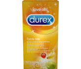 Durex Taste Me barevný kondom s vroubkovaným povrchem nominální šířka: 53 mm 12 kusů