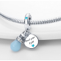 Charm Sterlingové stříbro 925 Žárovka - Najdi své světlo, 2v1 zářící ve tmě luminozní přívěsek na náramek symbol