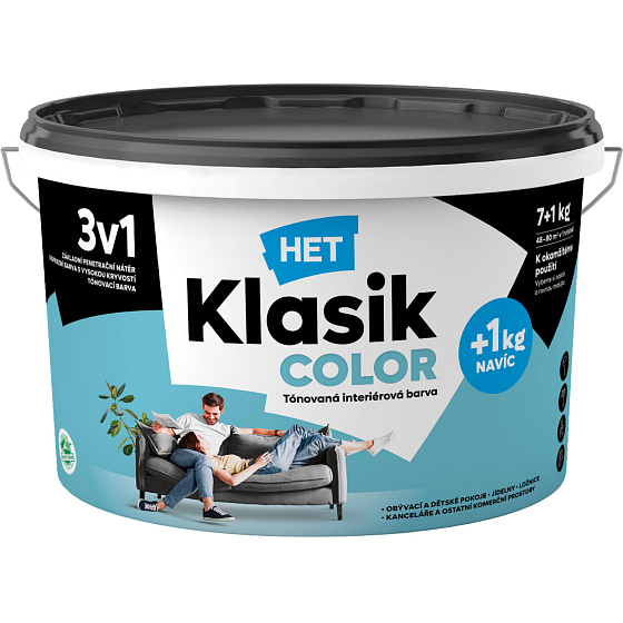 Het Klasik Color malířská barva, 0477 modrý karibik, 7+1 kg