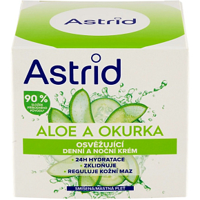 Astrid denní a noční krém pro smíšenou a mastnou pleť Aloe Vera a Okurka 50 ml