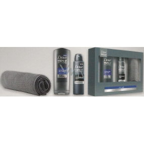 Dove FM Hydro Balance Men + Care Hydro Balance sprchový gel 250 ml + Men+Care Invisible Dry deodorant sprej 150 ml + ručník, kosmetická sada