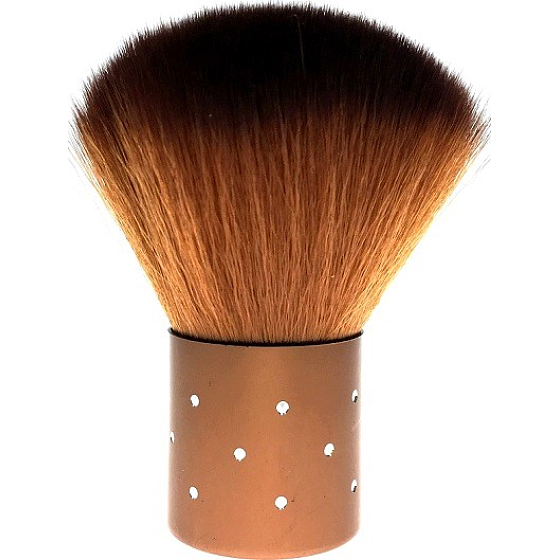 Kosmetický štětec se syntetickými štětinami na pudr měděná rukojeť 7 cm