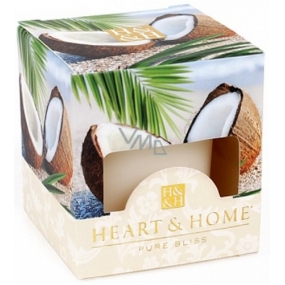 Heart & Home Kokosové pohlazení Sojová vonná svíčka bez obalu hoří až 15 hodin 53 g