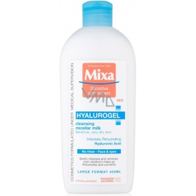 Mixa Hyalurogel čisticí micelární mléko pro citlivou a suchou pleť 400 ml