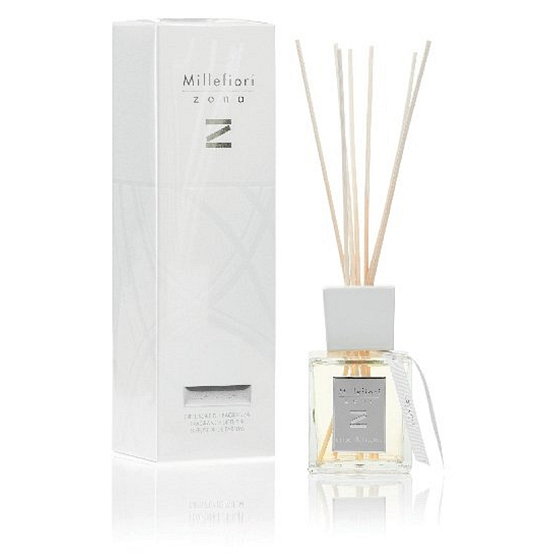 Millefiori Milano Zona Amber & Incense - Ambra a Kadidlo Difuzér 250 ml + 7 stébel v délce 30 cm do středně velkých prostor vydrží minimálně 3 měsíce