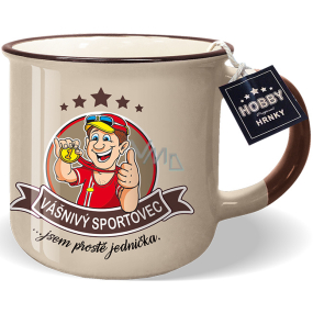 Nekupto Hobby hrnek s nápisem Vášnivý sportovec 250 ml