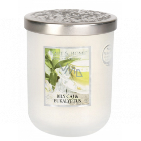 Heart & Home Bílý čaj a eukalyptus Sojová vonná svíčka střední hoří až 30 hodin 110 g