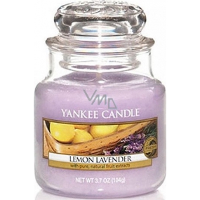 Yankee Candle Lemon Lavender - Citron a levandule vonná svíčka Classic malá sklo 104 g