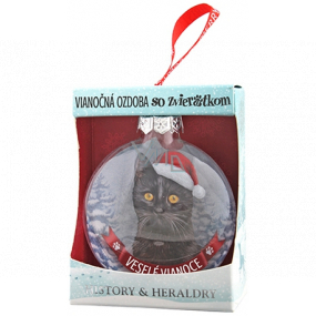 Albi Skleněná vánoční ozdobička se zvířátky - Černá kočka 7,5 cm x 8 cm x 3,6 cm