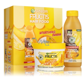 Garnier Fructis Banana Hair Food vyživující šampon pro suché vlasy 350 ml + vyživující maska pro suché vlasy 390 ml, kosmetická sada