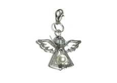 Anděl strážný přívěsek s bílou perličkou 29 x 37 mm 1 kus