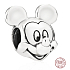 Charm Sterlingové stříbro 925 Disney Mickey Mouse portrét, korálek na náramek, film