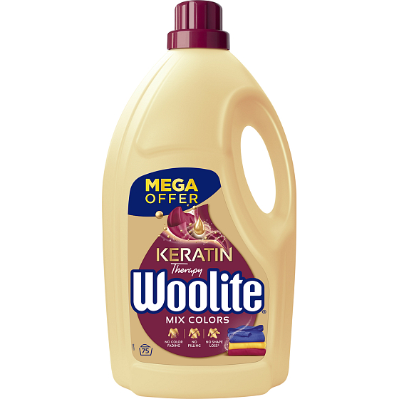 Woolite Keratin Therapy Mix Colors prací gel, 4,5 l, 75 dávek