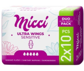 Micci Ultra Wings Sensitive intimní vložky s křidélky Duo 2 x 10 kusů