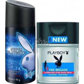 Playboy Super Playboy for Him deodorant sprej pro muže 150 ml + balzám po holení 100 ml, kosmetická sada