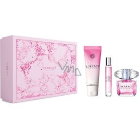 Versace Bright Crystal toaletní voda pro ženy 90 ml + toaletní voda 10 ml + sprchový gel 150 ml, dárková sada