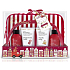 Baylis & Harding Červená kolekce Sladká tyčinka tekuté tělové mýdlo 100 ml + Sladká tyčinka sprchový gel 100 ml + Peprmintový vír tělové mléko 50 ml + Vanilková poleva krém na ruce 50 ml + 2 x cestovní kabelka, dárková sada