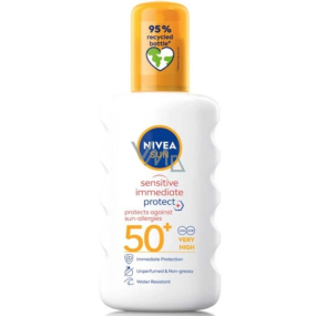 Nivea Sun OF 50+ Sensitive voděodolný sprej na opalování 200 ml