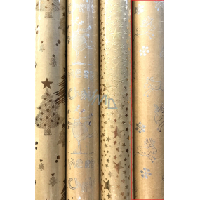 Zoewie Dárkový balicí papír 70 x 150 cm Vánoční Luxusní Luxury s ražbou stříbrný jelen a vločky