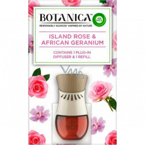 Air Wick Botanica Exotická růže a africká pelargónie elektrický osvěžovač komplet 19 ml
