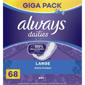 Always Dailies Extra Protect Large s jemnou vůní slipové intimní vložky 68 kusů