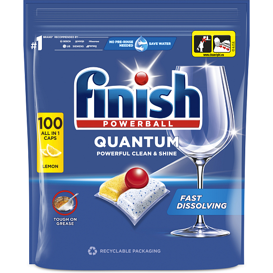 Finish Quantum All in 1 Lemon Sparkle tablety do myčky 100 kusů