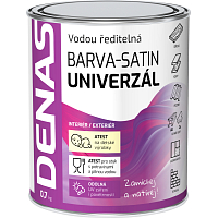 DENAS UNIVERZÁL-SATIN vrchní barva na dřevo, kov a beton, 0100 bílá, 0,7 kg