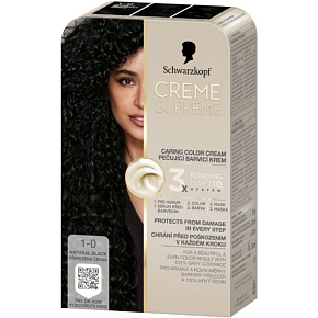 Schwarzkopf Creme Supreme barva na vlasy 1-0 přirozená černá 60 ml