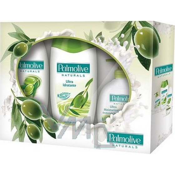 Palmolive Olive Milk sprchový gel 250 ml + mýdlo 300 ml + šampon 200 ml, kosmetická sada