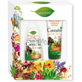 Bione Cosmetics Cannabis bylinný balzám 300 ml + bylinné mazání 260 ml, kosmetická sada