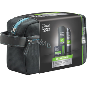 Dove Men + Care Extra Fresh sprchový gel 250 ml + antiperspirant sprej 150 ml + toaletní mýdlo 90 g + Etue, kosmetická sada