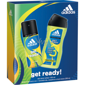 Adidas Get Ready! for Him deodorant sprej 150 ml + sprchový gel 250 ml, kosmetická sada