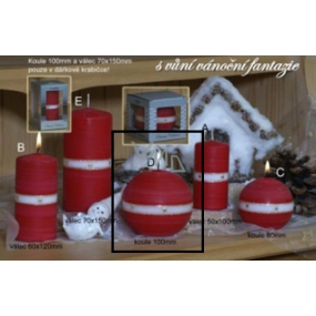 Lima Aura Vánoční fantazie vonná svíčka červená koule 100 mm 1 kus