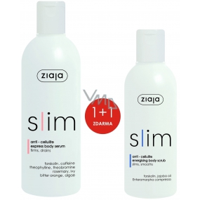 Ziaja Slim Anti-Cellulite tělové sérum proti celulitidě 270 ml + Slim Anti-cellulite energizující tělový peeling 200 ml, duopack