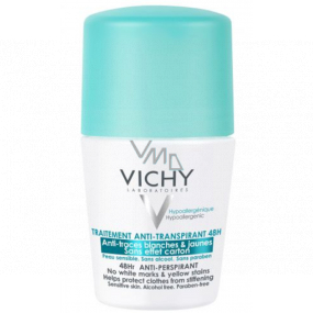 Vichy Traitement 48h antiperspirant deodorant roll-on nezanechává stopy na oblečení, bez alkoholu unisex 50 ml