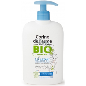 Corine de Farme Baby Bio Organic Olivové lístky 2v1 micelární mycí gel na vlasy a tělo pro děti dávkovač 500 ml