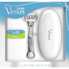 Gillette Venus Extra Smooth Platinum holicí strojek + náhradní hlavice 2 kusy + cestovní pouzdro, kosmetická sada pro ženy