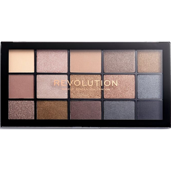Makeup Revolution Re-Loaded paletka očních stínů Smoky Newtrals 15 x 1,1 g