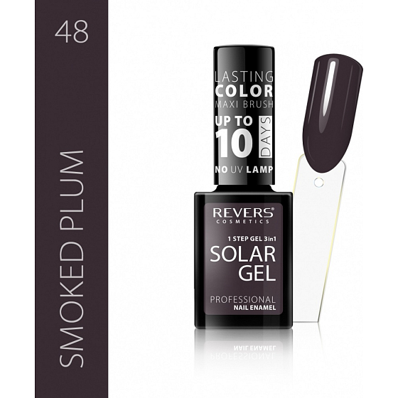 Revers Solar Gel gelový lak na nehty 48 Smoked Plum 12 ml
