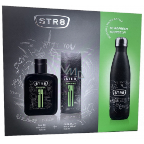 Str8 FR34K toaletní voda pro muže 100 ml + deodorant sprej 150 ml + cestovní láhev, dárková sada pro muže