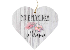 Bohemia Gifts Dřevěné dekorační srdce s potiskem Maminka 12 cm